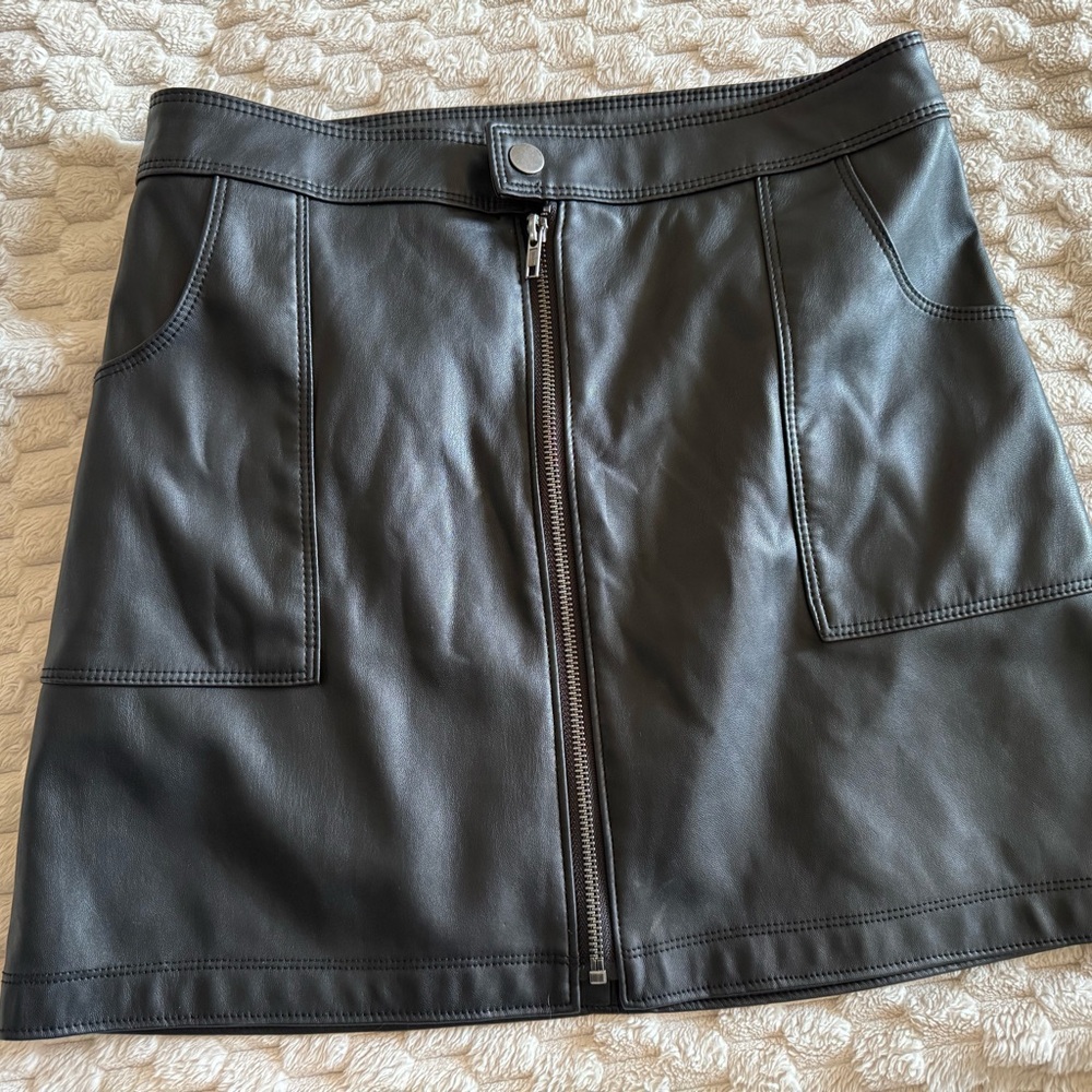 Black Leather Mini Skirt